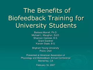 The Benefits of Biofeedback Training for University Students