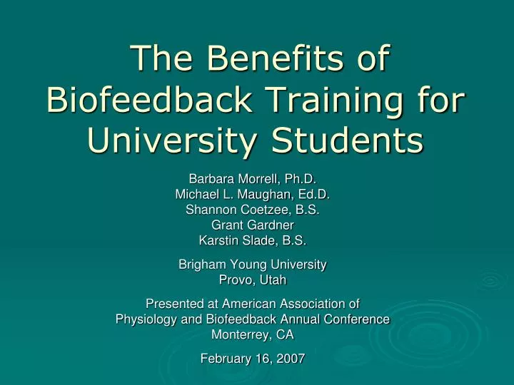 the benefits of biofeedback training for university students