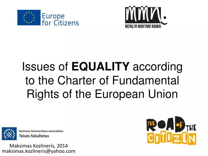 issues of equality according to the charter of fundamental rights of the european union