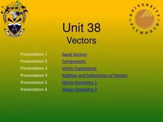 Unit 38 Vectors