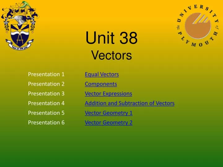 unit 38 vectors