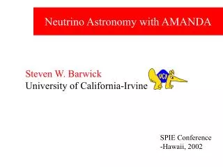 Neutrino Astronomy with AMANDA