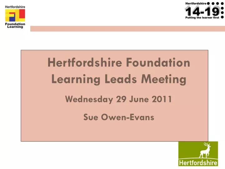 hertfordshire foundation learning leads