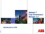 Optimize IT Loop Performance Manager 3.1 - slide 1
