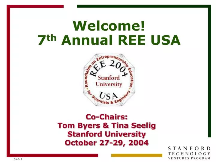 welcome 7 th annual ree usa