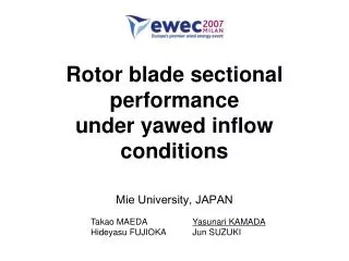 Rotor blade sectional performance under yawed inflow conditions