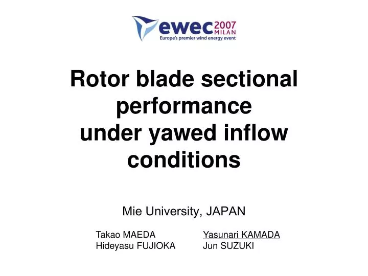 rotor blade sectional performance under yawed inflow conditions