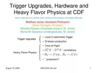 Trigger Upgrades, Hardware and Heavy Flavor Physics at CDF