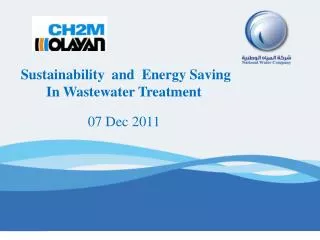 Sustainability and Energy Saving In Wastewater Treatment 07 Dec 2011