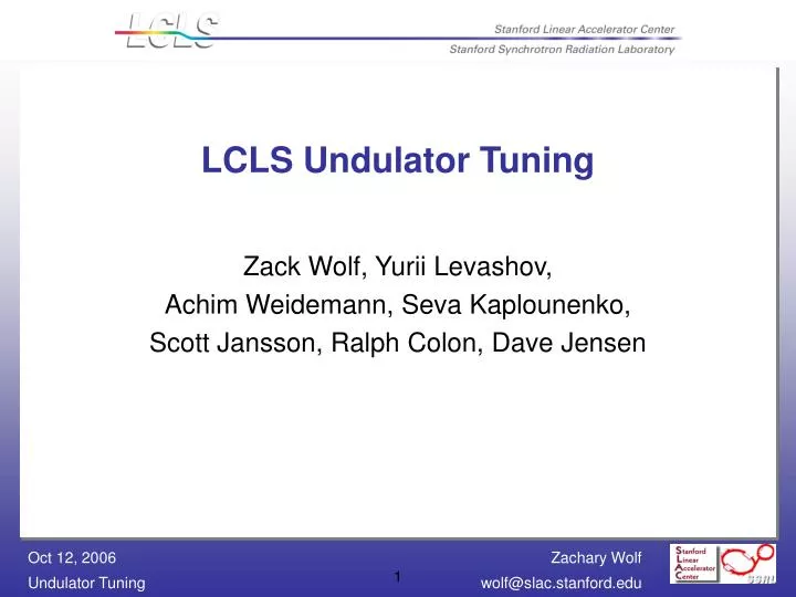 lcls undulator tuning