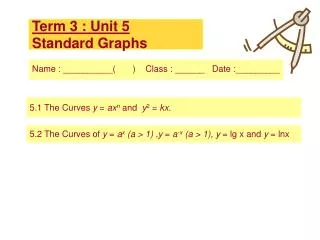 Term 3 : Unit 5 Standard Graphs