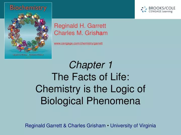 chapter 1 the facts of life chemistry is the logic of biological phenomena