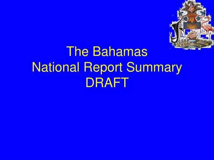 the bahamas national report summary draft