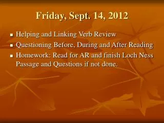 Friday, Sept. 14, 2012