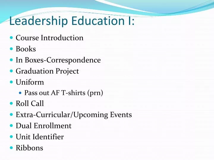 leadership education i
