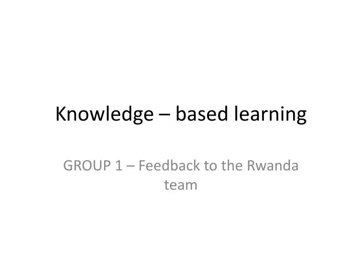 knowledge based learning