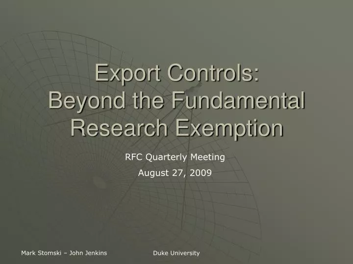 export controls beyond the fundamental research exemption
