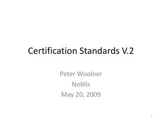 Certification Standards V.2