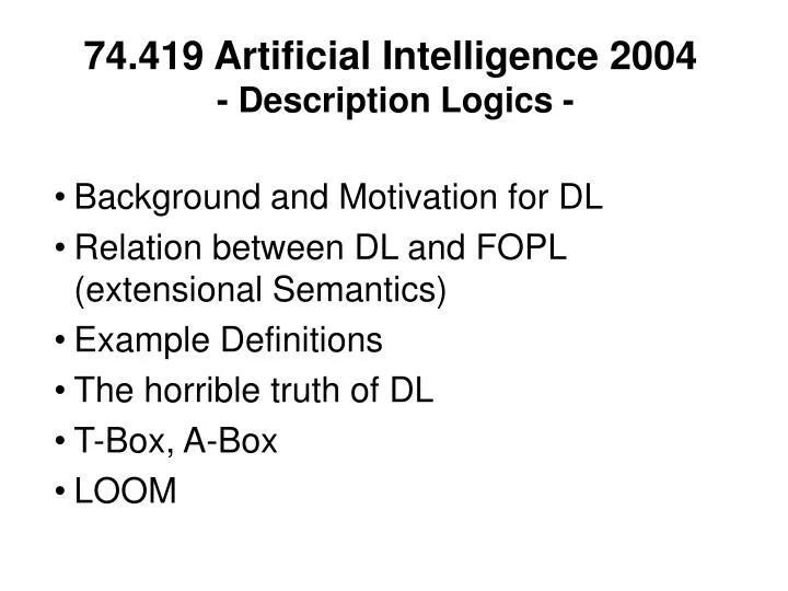 74 419 artificial intelligence 2004 description logics