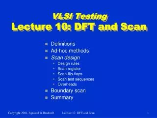 VLSI Testing Lecture 10: DFT and Scan