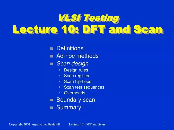 vlsi testing lecture 10 dft and scan