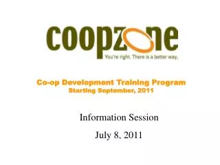 Co-op Development Training Program Starting September, 2011