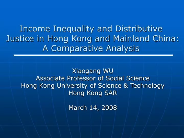 income inequality and distributive justice in hong kong and mainland china a comparative analysis