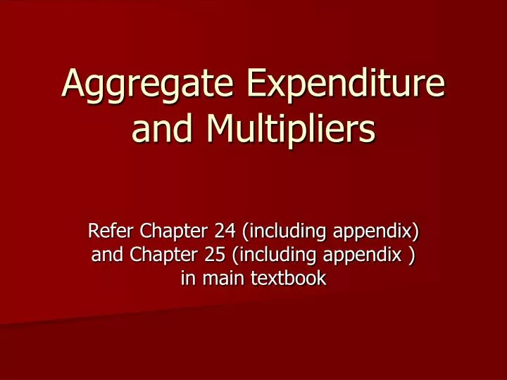 aggregate expenditure and multipliers
