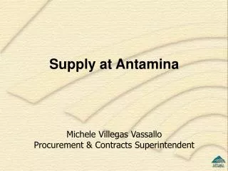 Michele Villegas Vassallo Procurement &amp; Contracts Superintendent