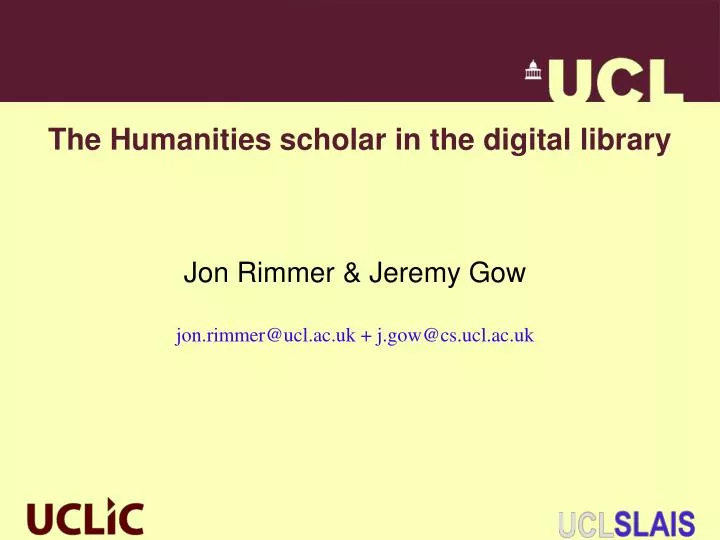 the humanities scholar in the digital library