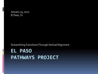 El Paso Pathways Project