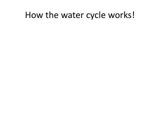 How the water cycle works!