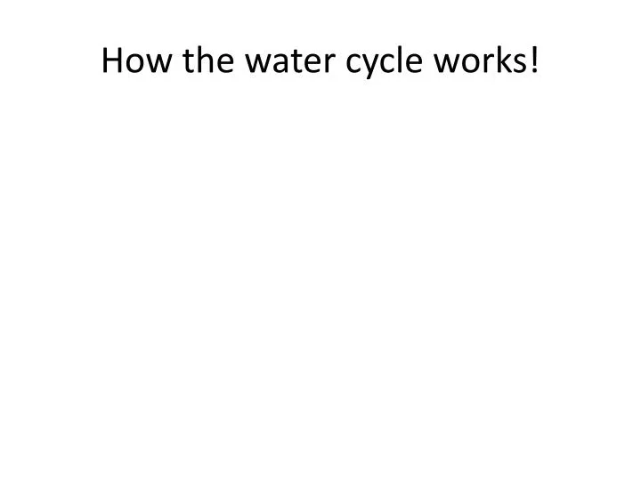 how the water cycle works