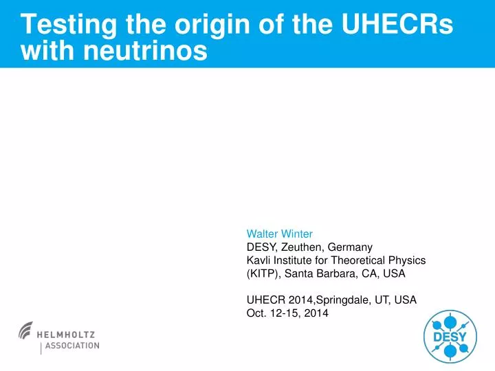 testing the origin of the uhecrs with neutrinos