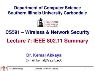 Department of Computer Science Southern Illinois University Carbondale