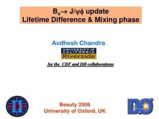 B s ? J/?? update Lifetime Difference &amp; Mixing phase