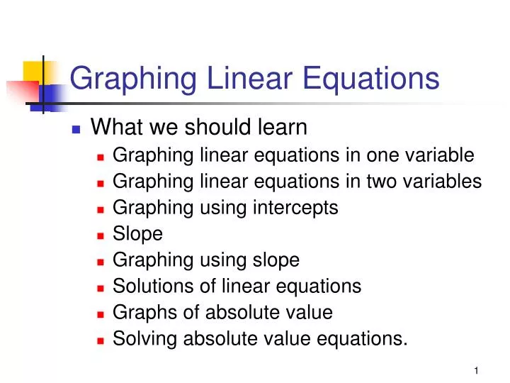 graphing linear equations