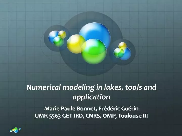 numerical modeling in lakes tools and application