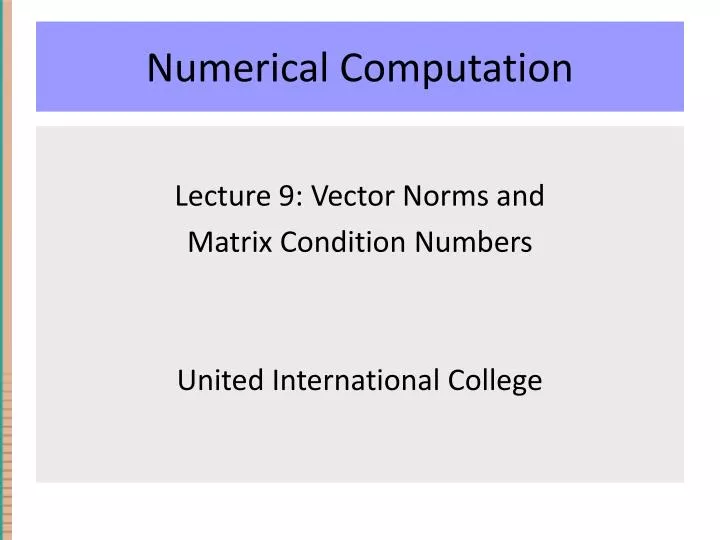 numerical computation
