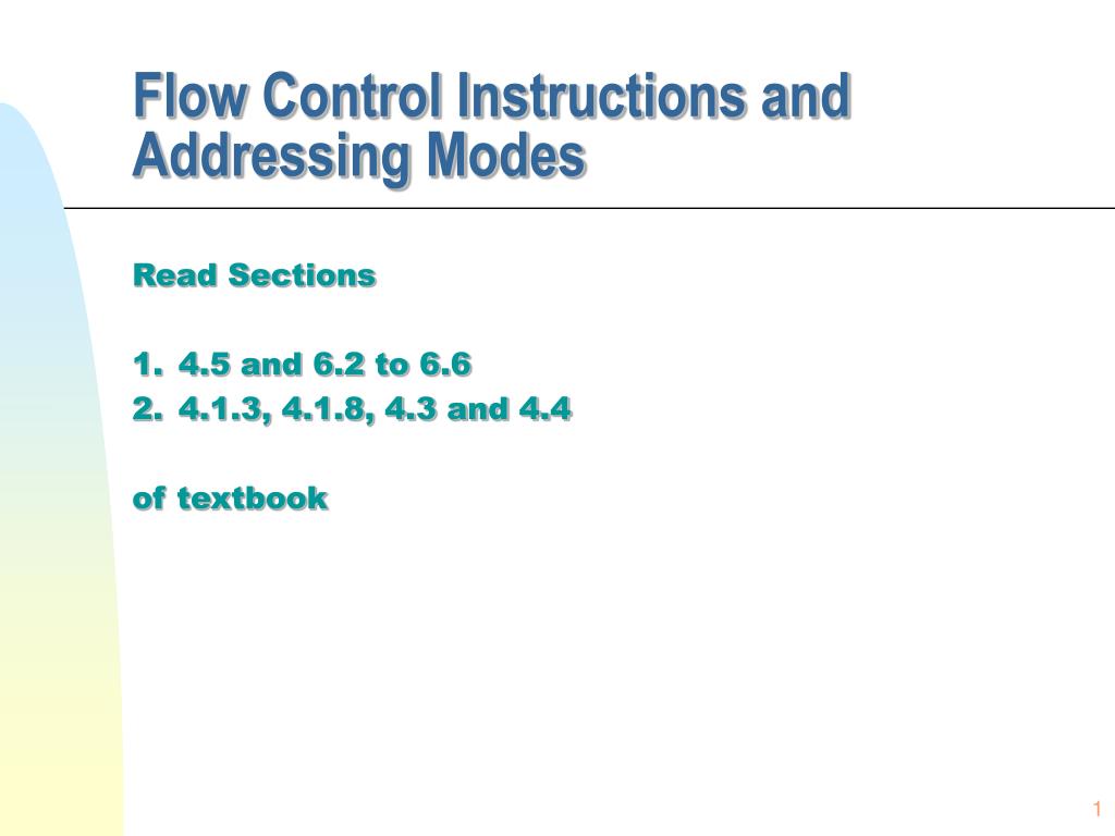PPT - Flow Control Instructions and Addressing Modes PowerPoint ...