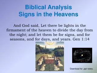 Biblical Analysis Signs in the Heavens