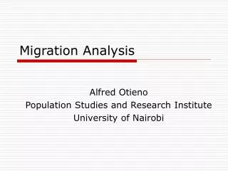Migration Analysis