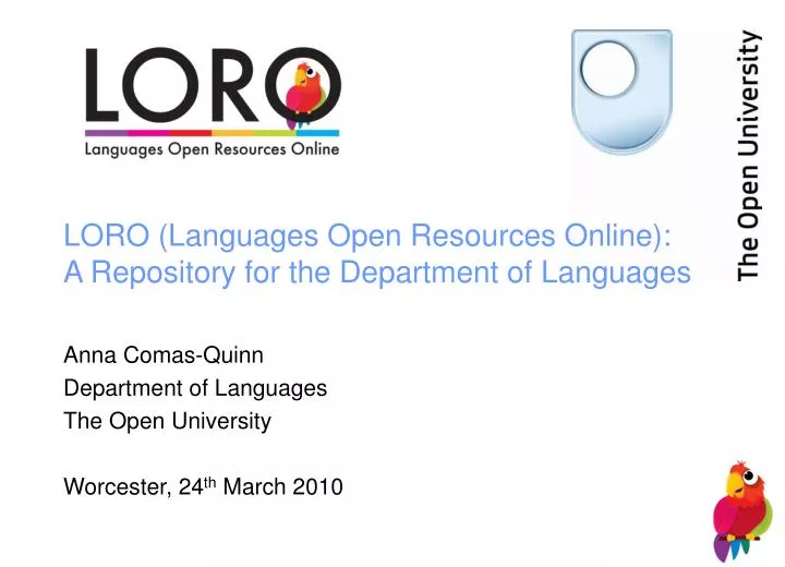 loro languages open resources online a repository for the department of languages