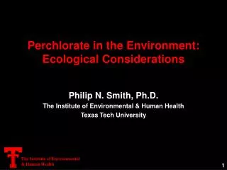 Perchlorate in the Environment: Ecological Considerations