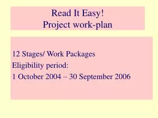 Read It Easy! Project work-plan