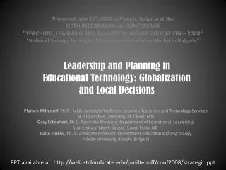 Plamen Miltenoff , Ph.D., MLIS, Associate Professor, Learning Resources and Technology Services