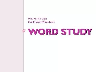 WORD STUDY