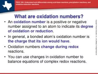 What are oxidation numbers?