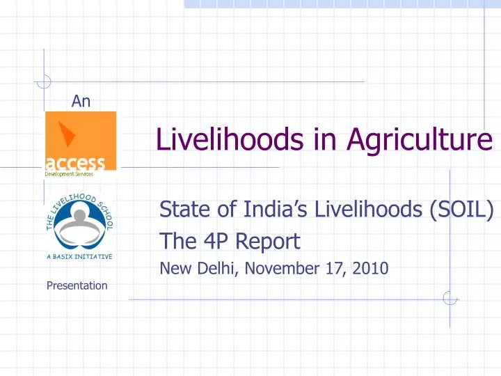 livelihoods in agriculture