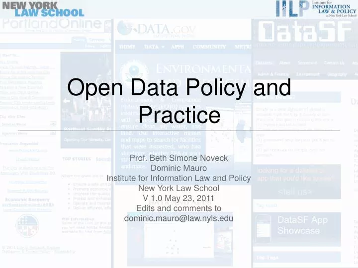 open data policy and practice